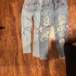 American Eagle Outfitters lot-  Blue Distressed Straight Leg Jeans